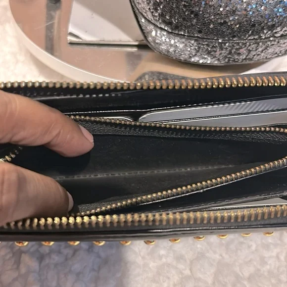 Miu Miu Bkack Wallet & Miu Miu Silver/Black Glitter Heels , DustBag ,Box & Nails - Picture 11 of 16